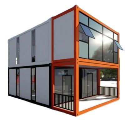 Casa de contêiner de cor personalizada com estrutura e construção de aço leve