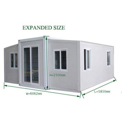 Casa de contêineres expansível de painel de sanduíche de aço para viver em branco/cinzento/preto