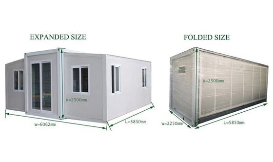 Hotel Container Home Casa expansível de 20 pés com estrutura de estrutura de aço galvanizado