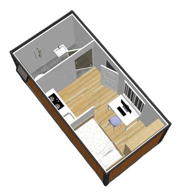 Fácil de montar Lowes Prefab Home Kits Casa IBOXB Casas pré-fabricadas PVC Janela deslizante