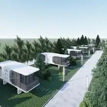 Estilo de design tropical Luxo Espaço de glamping móvel portátil moderno ao ar livre