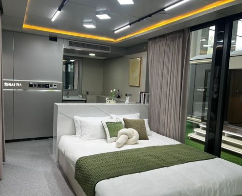 Casa de campismo em estilo cápsula espacial moderna para alojamento em hotel