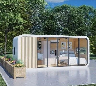 Edifício de estrutura de aço móvel de design moderno personalizado Apple Cabin Casa portátil