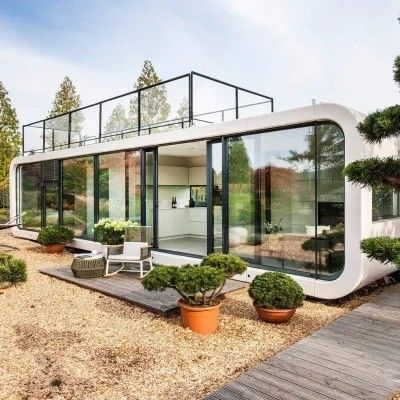 Edifício de estrutura de aço móvel de design moderno personalizado Apple Cabin Casa portátil