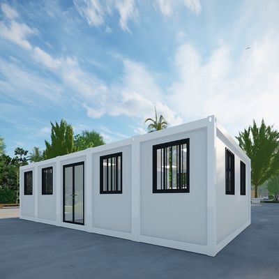 Container de casa móvel com design dobrável e acessórios leves