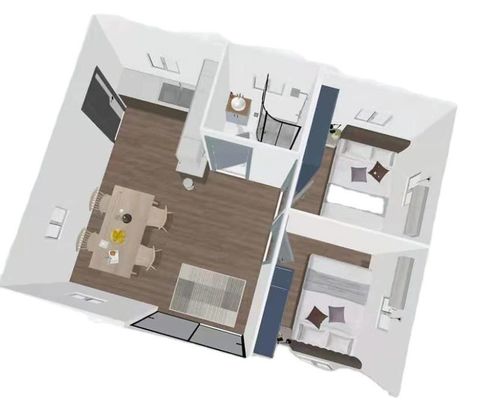 Container de casa móvel com design dobrável e acessórios leves
