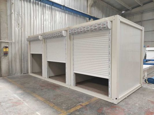 Container de casa móvel com design dobrável e acessórios leves