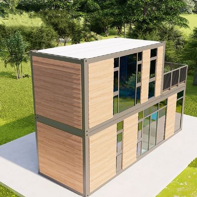 Casa de contêiner pré-fabricada acessível para hotel em branco/cinzento/preto