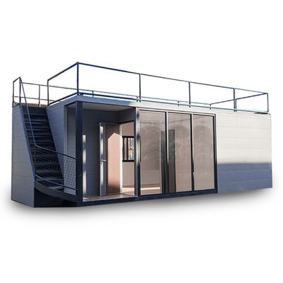 Casa de contêiner pré-fabricada de luxo impermeável com estrutura de aço galvanizado