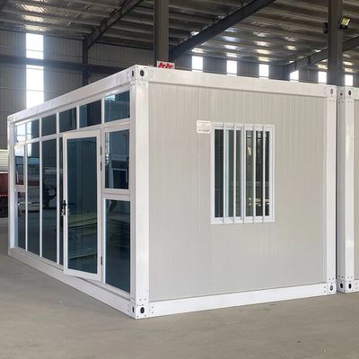 Container de embalagem plana Container pré-fabricado para escritório e casa com janela deslizante de PVC