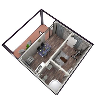 Casa de contêiner expansível de 20-40 pés Casas pré-fabricadas com cozinha de banheiro