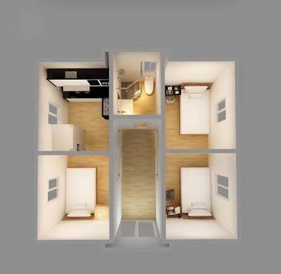Casa pré-fabricada para edifício de construção dobrável expansível