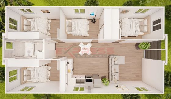 Casa pré-fabricada para edifício de construção dobrável expansível