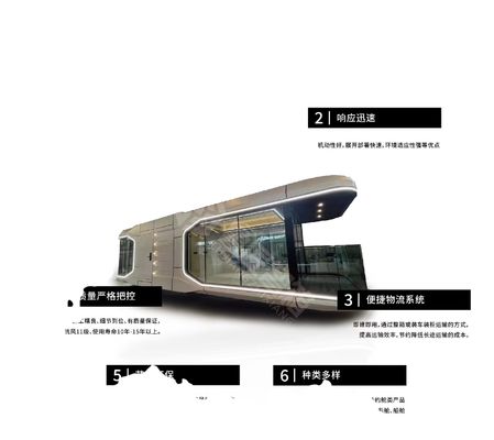 Casa de cápsula espacial pré-fabricada ao ar livre com vantagem de instalação rápida
