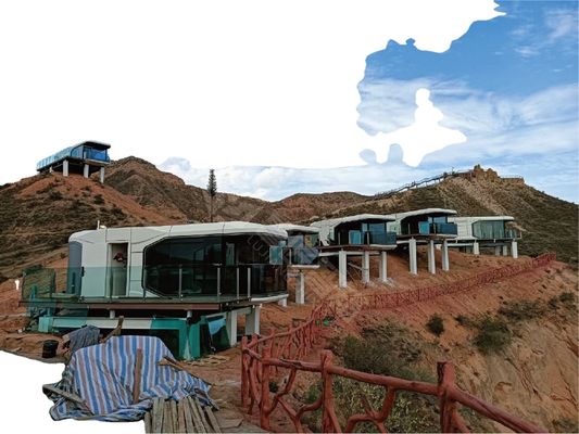 Casa de cápsula espacial pré-fabricada ao ar livre com vantagem de instalação rápida