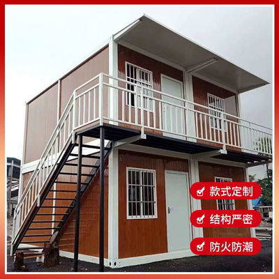 Porta de aço 2 andares pré-fabricados modular 3 4 quartos casa de contentores