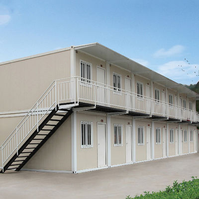 Porta de aço 2 andares pré-fabricados modular 3 4 quartos casa de contentores