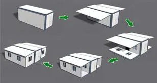 Oficina Armazém 20FT 40FT Modern Steel Prefab Tiny Mobile Modular Casa Expansível