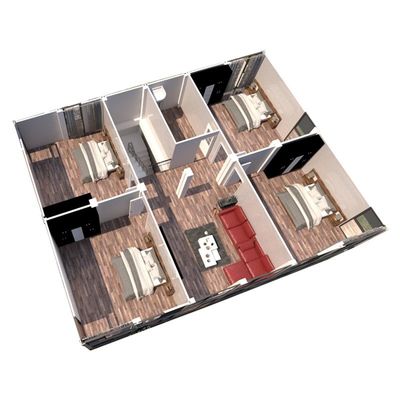 Casa de contêineres ao ar livre de estilo de design moderno com estrutura de aço e painel de sanduíche EPS