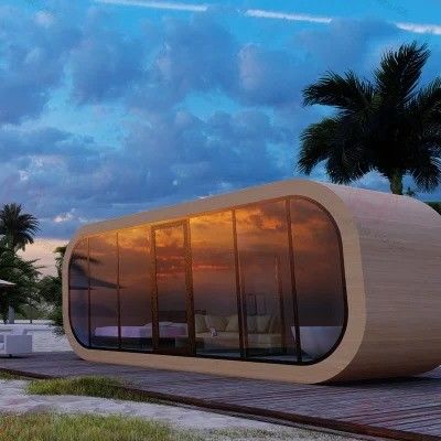 Mobile Modern Design Style Luxury Capsule Hotel Apple Cabin Casa Espacial