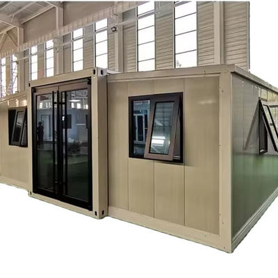 Porta de aço painel de sanduíche Modular Container House Plegavel Estrutura de aço leve Quadro