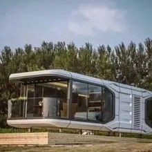 Casa pré-fabricada de luxo Container para cápsula espacial solar