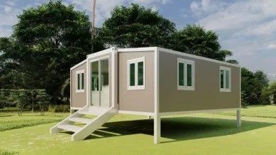 Moderna casa pré-fabricada expansível 3 em 1 quarto de aço casa de contentores