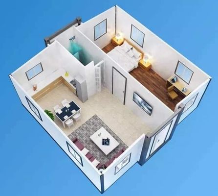 Oficina de Construção de Madeira Escritório Casa Modular Casa de Contêiner Plegavel Expansível