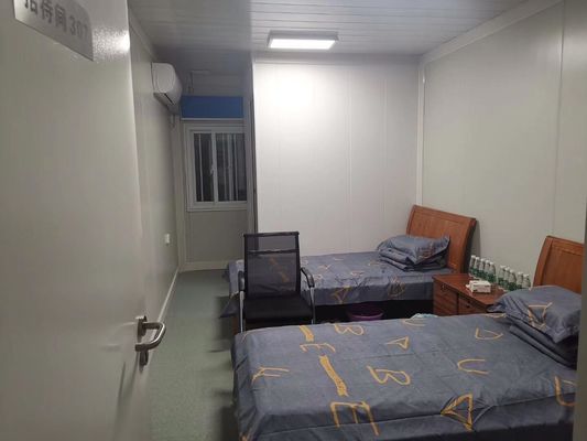 Casa de contêineres de embalagem plana desmontável em chão branco/cinzento/preto 18 mm MgO Board
