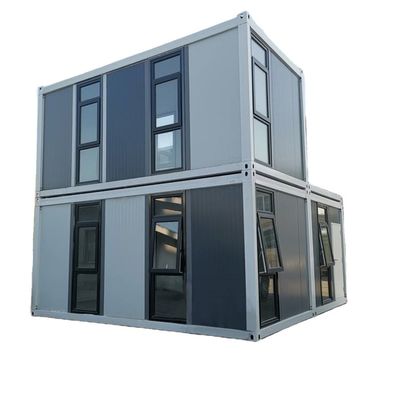 Casa de contêineres de embalagem plana desmontável em chão branco/cinzento/preto 18 mm MgO Board