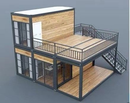 Casas de contêiner personalizadas de 2 andares com estilo de design à prova d'água e característica desmontável