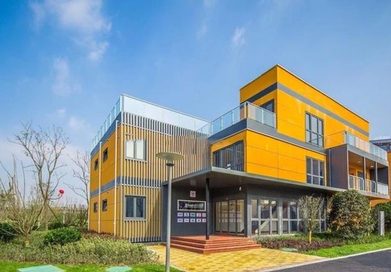 Fácil de montar pré-fabricado casa de contêineres desmontável com estrutura de aço leve parede