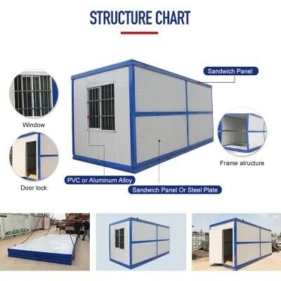 Casa de contêiner de vida multiuso com design dobrável e janela de alumínio