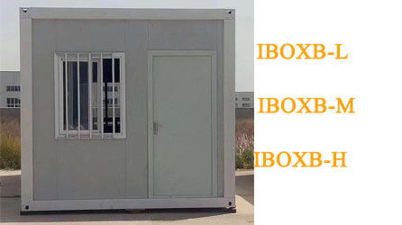 Container de armazém de aço Booth Casa pequena com janela deslizante de PVC em design portátil