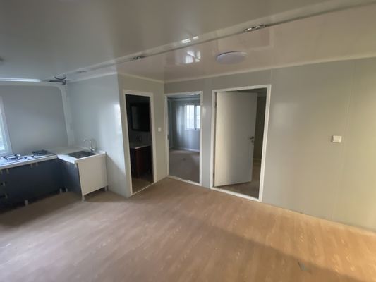 20ft pré-fabricado portavel casa pequena dobrável com 3 quartos PVC janela deslizante