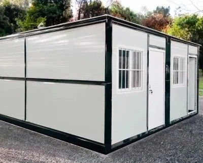 Casas de contêineres móveis dobráveis com porta de aço