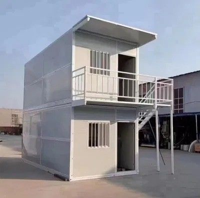 Casas de contêineres móveis dobráveis com porta de aço