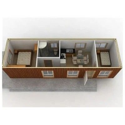 Casa de contêiner móvel de 20 pés ou 40 pés com estrutura de aço galvanizado personalizada